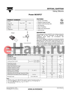 IRFP344 datasheet - Power MOSFET