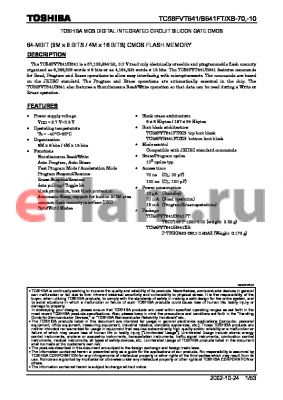 TC58FVB641XB-10 datasheet - TOSHIBA MOS DIGITAL INTEGRATED CIRCUIT SILICON GATE CMOS