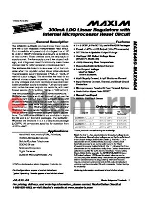 MAX6480BL15BD3 datasheet - 300mA LDO Linear Regulators with Internal Microprocessor Reset Circuit