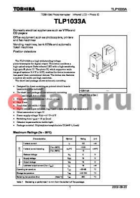 TLP1033A datasheet - TOSHIBA Photointerrupter Infrared LED  Photo IC