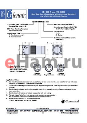 ITH030A36SX datasheet - Rear Box Mount Receptacle with Accessory Backshell