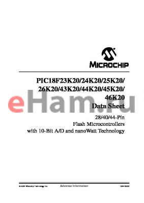 PIC18F46K20-E/SO datasheet - 28/40/44-Pin Flash Microcontrollers with 10-Bit A/D and nanoWatt Technology