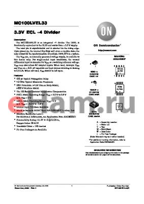 MC100LVEL33DG datasheet - 3.3V ECL §4 Divider