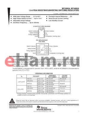 MC33063ADRJR datasheet - 1.5-A PEAK BOOST/BUCK/INVERTING SWITCHING REGULATORS