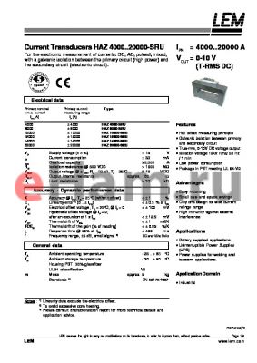HAZ14000-SRU datasheet - Current Transducers