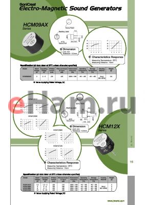 HCM1201X datasheet - Electro-Magnetic Sound Generators