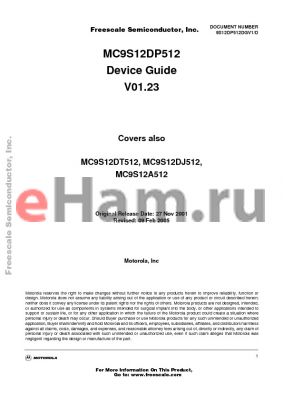 MC9S12DP512CPV datasheet - Microcontroller Unit (MCU)