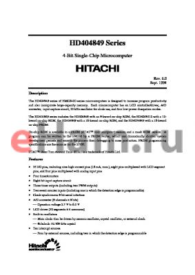 HD4048412FS datasheet - 4-Bit Single-Chip Microcomputer