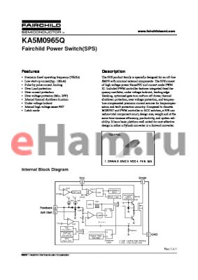 KA5M0965 datasheet - Fairchild Power Switch(SPS)