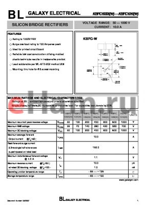 KBPC1010W datasheet - SILICON BRIDGE RECTIFIERS