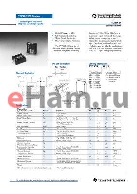 PT79SR100 datasheet - 1.5 Amp Negative Step-Down Integrated Switching Regulator