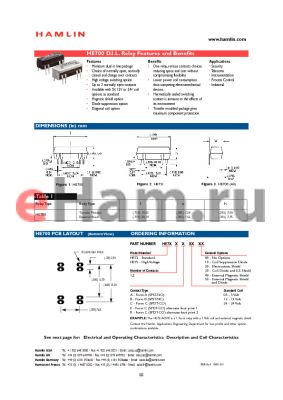 HE752C2440 datasheet - D.I.L. Relay Features and Benefits