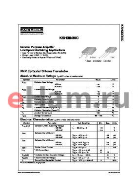KSH30 datasheet - General Purpose Amplifier Low Speed Switching Applications