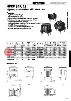 HFEF-100RH datasheet - High Frequency EMI Filters with UU&R cores