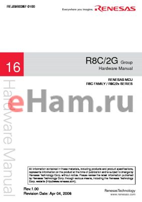 R5F212G4SDFP datasheet - RENESAS MCU R8C FAMILY / R8C/2x SERIES