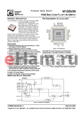 M1025-1Z-155.5200 datasheet - VCSO BASED CLOCK PLL WITH AUTOSWITCH