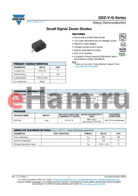 Notes datasheet - Small Signal Zener Diodes