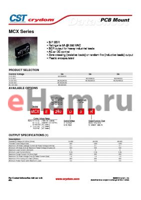 MCXE380A5R datasheet - PCB Mount