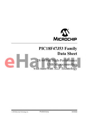 PIC18LF47J53-I/PT datasheet - 28/44-Pin, High-Performance USB Microcontrollers with nanoWatt XLP Technology