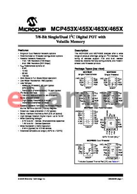 MCP4552T-104E/ML datasheet - 7/8-Bit Single/Dual I2C Digital POT with Volatile Memory