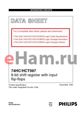 74HC597U datasheet - 8-bit shift register with input flip-flops