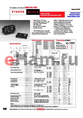 PT6656F datasheet - 12VOUT 4AMP 24V-INPUT ADJUSTABLE ISR