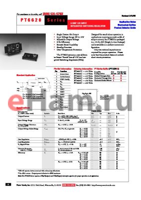 PT6624R datasheet - 3.6VOUT 6AMP 12V-INPUT ADJUSTABLE ISR