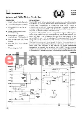 UC1638L datasheet - ADVANCED PWM MOTOR CONTROLLER