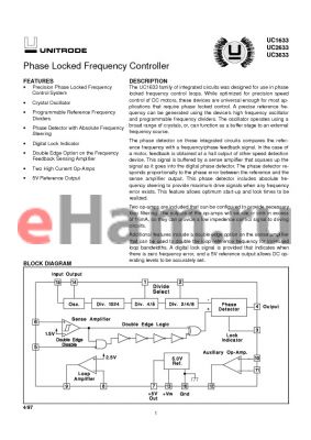 UC1633J883B datasheet - PHASE LOCKED FREQUENCY CONTROLLER