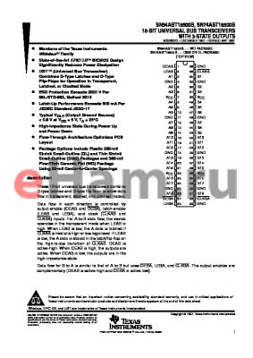 SN74ABT16500BDLR datasheet - 18-BIT UNIVERSAL BUS TRANSCEIVERS WITH 3-STATE OUTPUTS