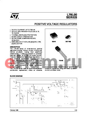 L78L18ABD datasheet - POSITIVE VOLTAGE REGULATORS