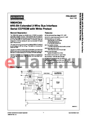 NM24C65LM8 datasheet - 64K-Bit Standard 2-Wire Bus Interface Serial EEPROM with Write Protect [Not recommended for new designs]