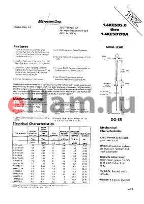 1.4KESD45C datasheet - Transient Voltage Suppressor
