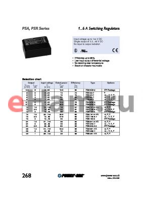 PSR242.5-2 datasheet - 60 Watt, input voltage range:29-60V, output voltage 24V (2.5A), switching regulator