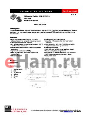 SDB2927 datasheet - 2.5 V, +/-25 ppm, differential positive ECL fast edge  crystal clock oscillator
