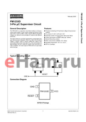 FM1233DE datasheet - 3-Pin eC Supervisor Circuit